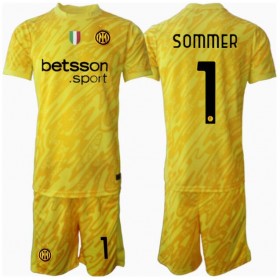 Inter Milan Yann Sommer #1 Målvakt Borta Kläder Barn 2024-25 Kortärmad (+ Korta byxor)